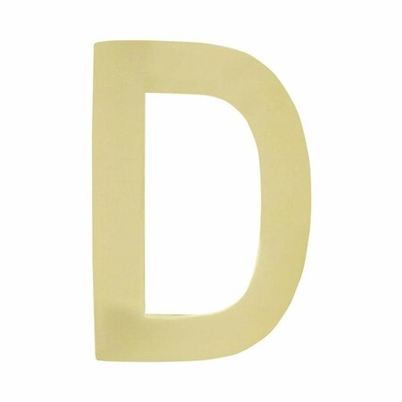 PERFECTPATIO 4 in. Brass Floating House Letter D, Polished Brass PE2757399